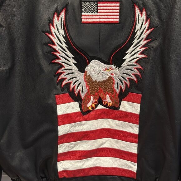 USA Leather Bomber Eagle Jacket - Picture 4 of 12